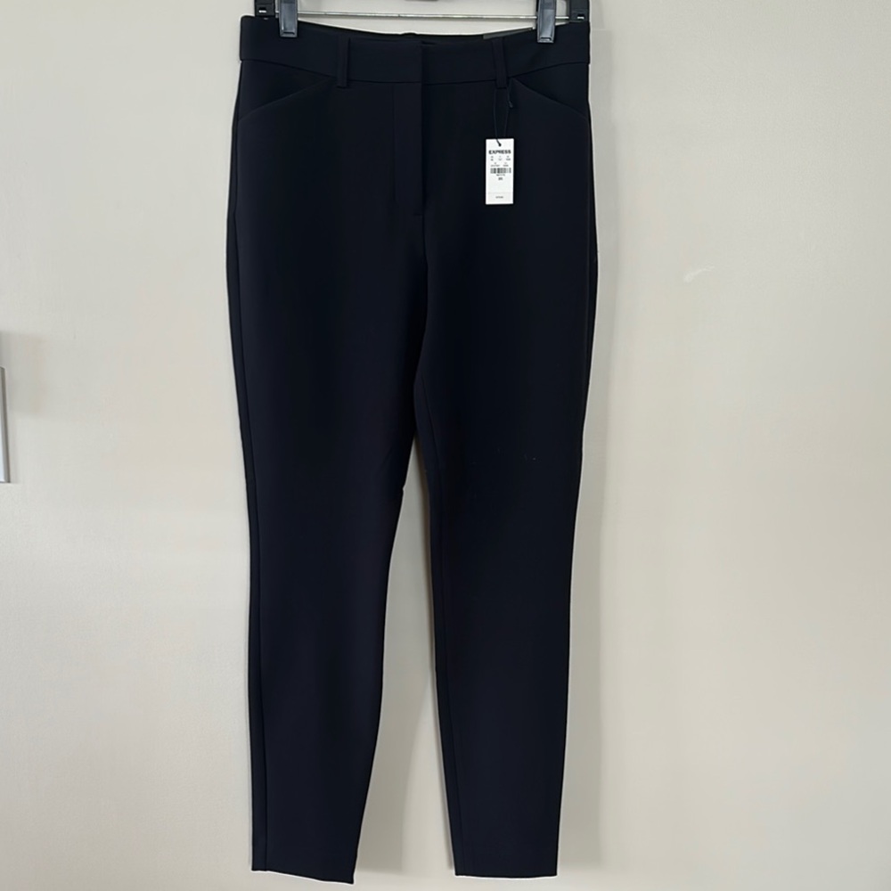 New Express Skinny High Rise Black Slim Fit Dress Pants 8